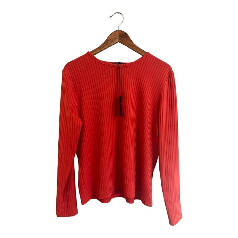 Ermanna Ribbed Top Shirt Dark Orange Brand New Size 48 US 18
